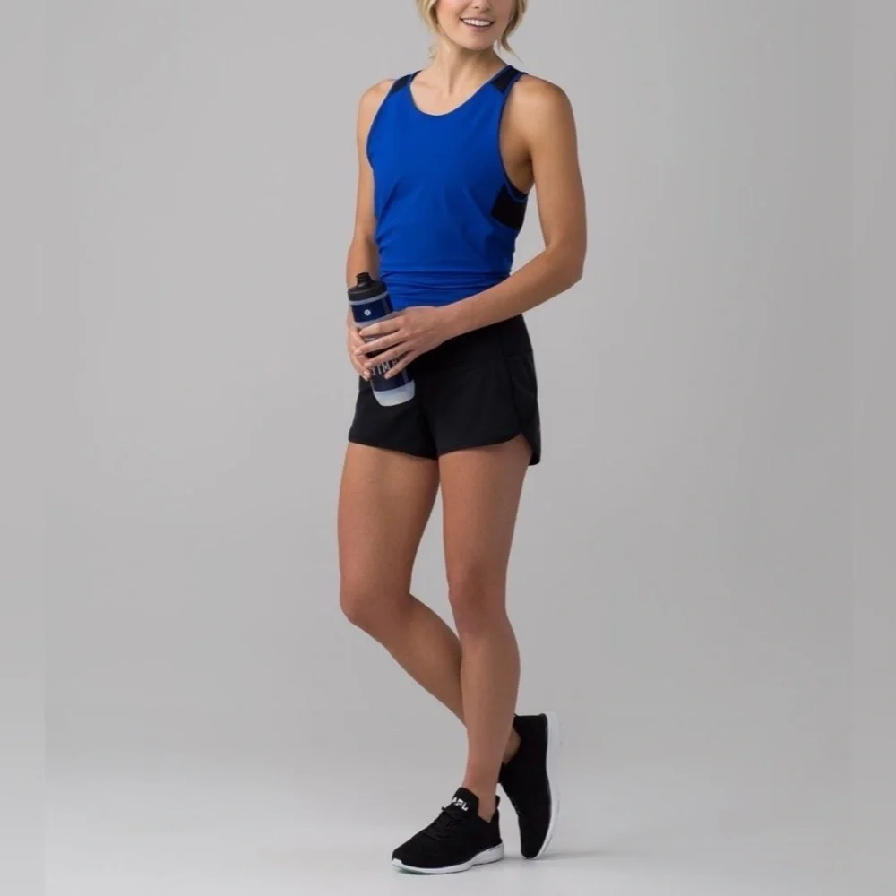 2017 Lululemon Speed Short Perforated 2.5” Black Size 6 Rare Run Short